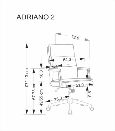 ADRIANO 2 fotel obrotowy j. popiel