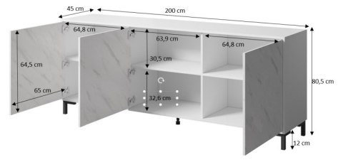 MARMO komoda KOM200/3D czarny