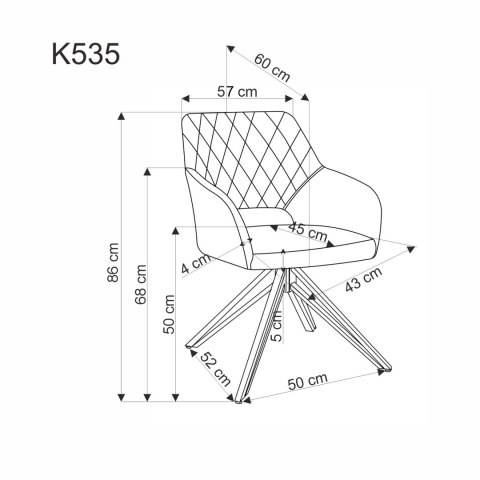 K535 krzesło ciemny zielony