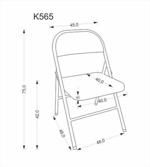 K565 krzesło składane, biały