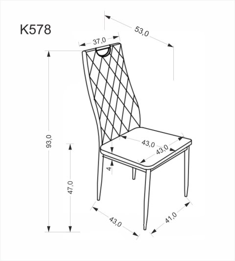 K578 krzesło czarny / srebrny