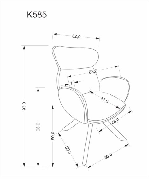 K585 krzesło ciemny beżowy / dąb naturalny