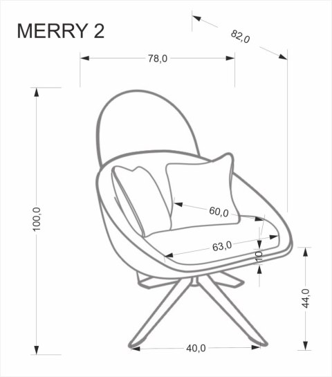 MERRY 2 fotel wypoczynkowy z funkcją obracania, kremowy