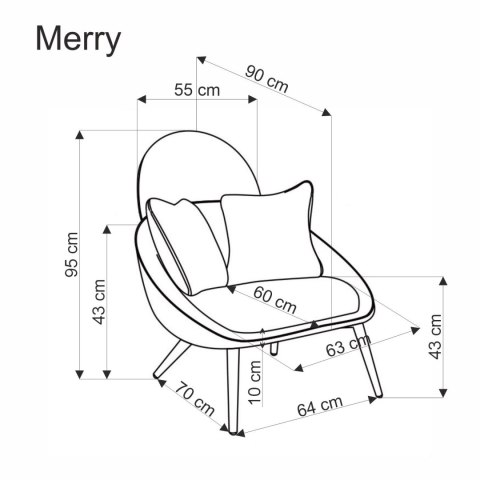 MERRY fotel wypoczynkowy, popielaty