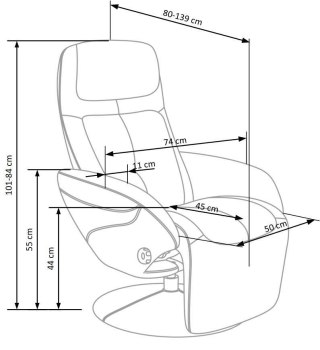 OPTIMA 2 recliner popielaty tkanina