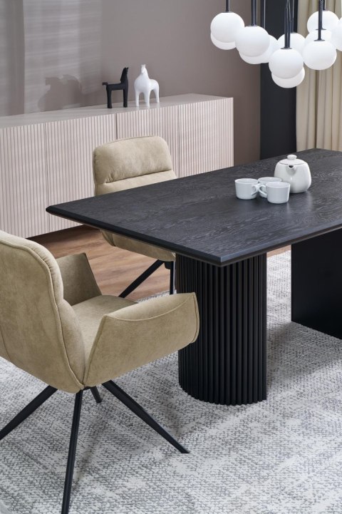 BOLERO stół rozkładany 160-250x90x78 cm dąb naturalny/czarny