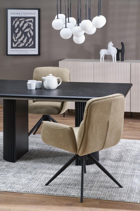 BOLERO stół rozkładany 160-250x90x78 cm dąb naturalny/czarny