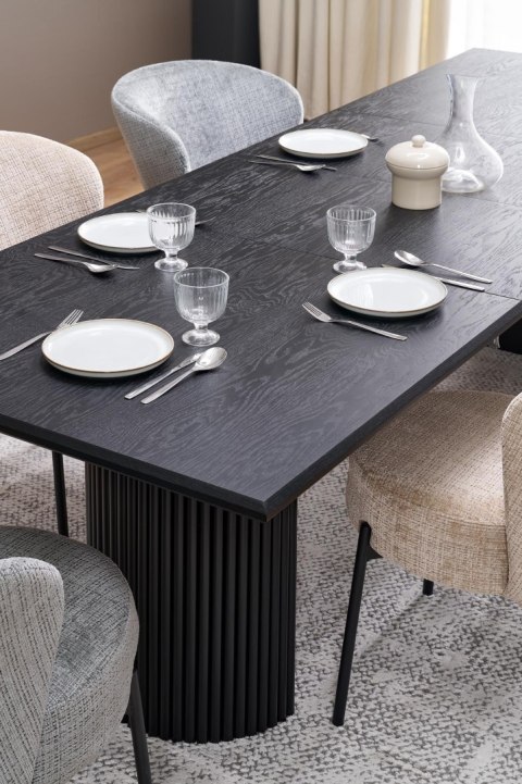 BOLERO stół rozkładany 160-250x90x78 cm dąb naturalny/czarny