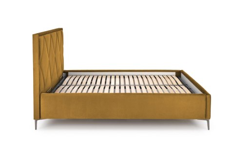 MODULO W4 łóżko 160 - wezgłowie musztardowy tap. Monolith 48