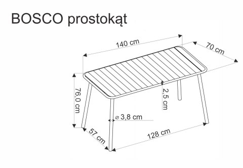 BOSCO stół prostokąt czarny