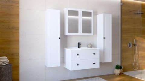 TORETO Szafka lustrzana 70x80/2D (MDF ramiak) biały
