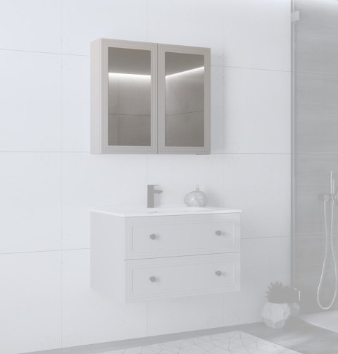 TORETO Szafka lustrzana 70x80/2D (MDF ramiak) cashmere