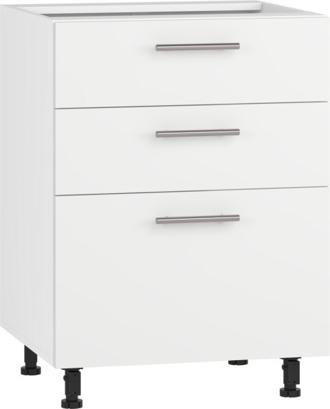 VENTO D3S-60/82 szafka dolna z szufladami, mechanizm Hettich front: biały mat