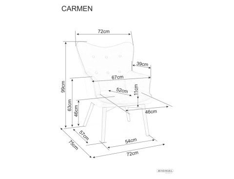 Fotel Carmen Velvet