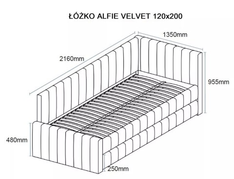 Łóżko Alfie Velvet
