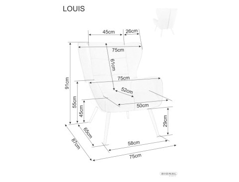 Fotel Louis Velvet