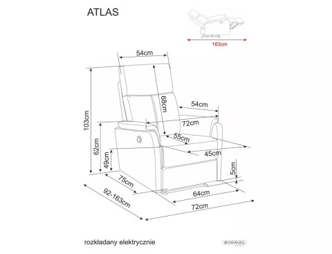 Fotel rozkładany Atlas Raven