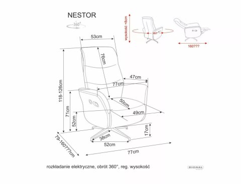 Fotel rozkładany Nestor Raven