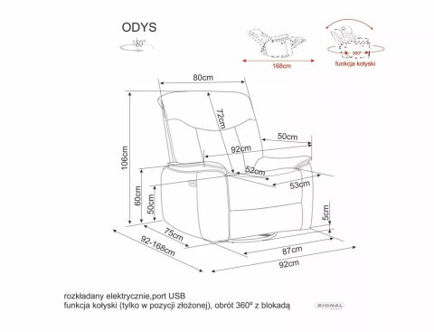Fotel rozkładany Odys Raven