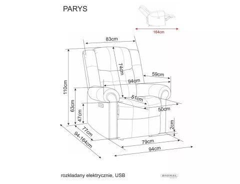 Fotel rozkładany Parys Raven