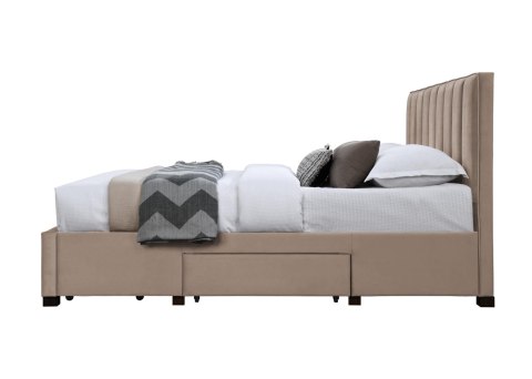 GRACE 140 łóżko z szufladami beżowy velvet