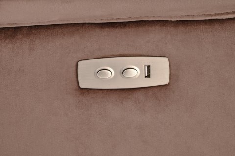SEMIR fotel z funkcja elektrycznego rozkładania / gniazdo USB, mokka