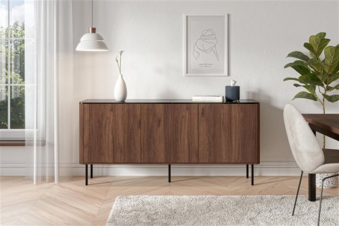 SOLANO KM-1 komoda orzech warmia / czarny marmur