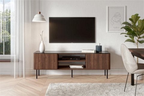 SOLANO RTV-1 stolik RTV orzech warmia / czarny marmur