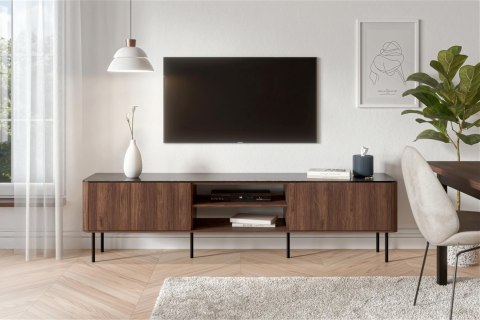 SOLANO RTV-2 stolik RTV orzech warmia / czarny marmur