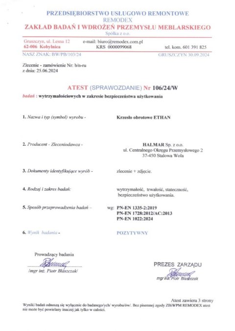 ETHAN fotel gabinetowy popielaty
