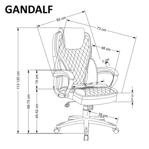 GANDALF fotel gabinetowy czarny / popielaty