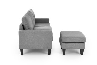 GERSON sofa z podnóżkiem popielaty