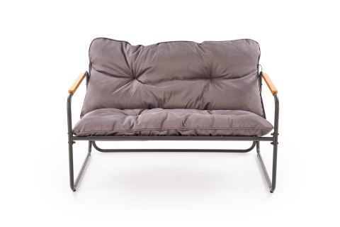 HUDSON, zestaw ogrodowy ( sofa, fotel 2x, ława ), popielaty / brązowy