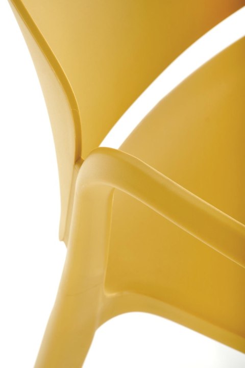 K491 krzesło plastik musztardowy